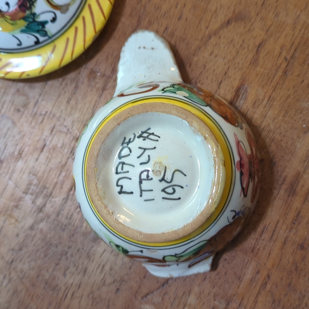 Mid Century Italian Majolica Milk And Sugar - Picture 13 of 15